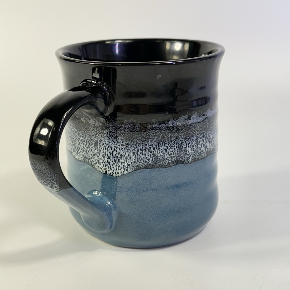 Outer Banks NC Pottery PCF Souvenir Mug Lighthouse 2 Tone Drip Glaze Large - Picture 3 of 11